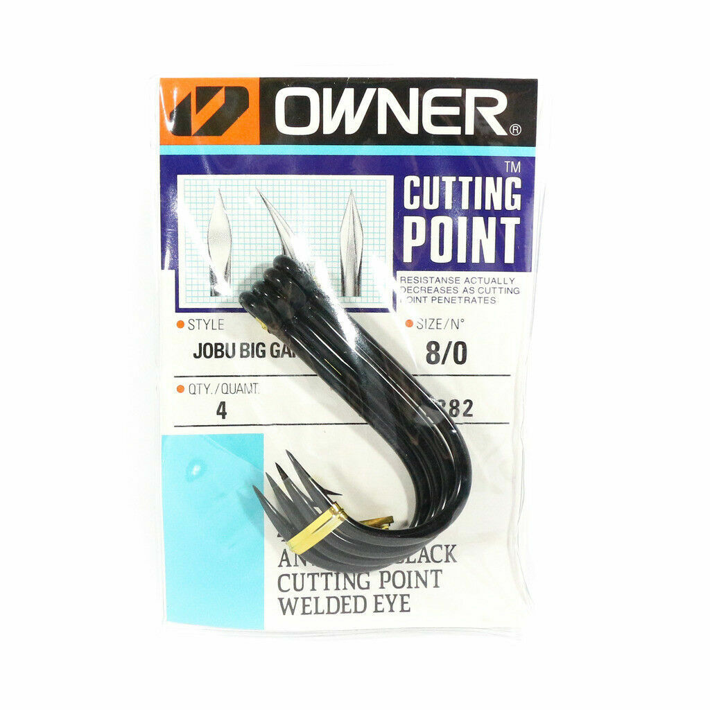 OWNER 5134-1882 Jobu Big Game Cutting Point Hook Size 8/0 Pack of 4 + Free Post