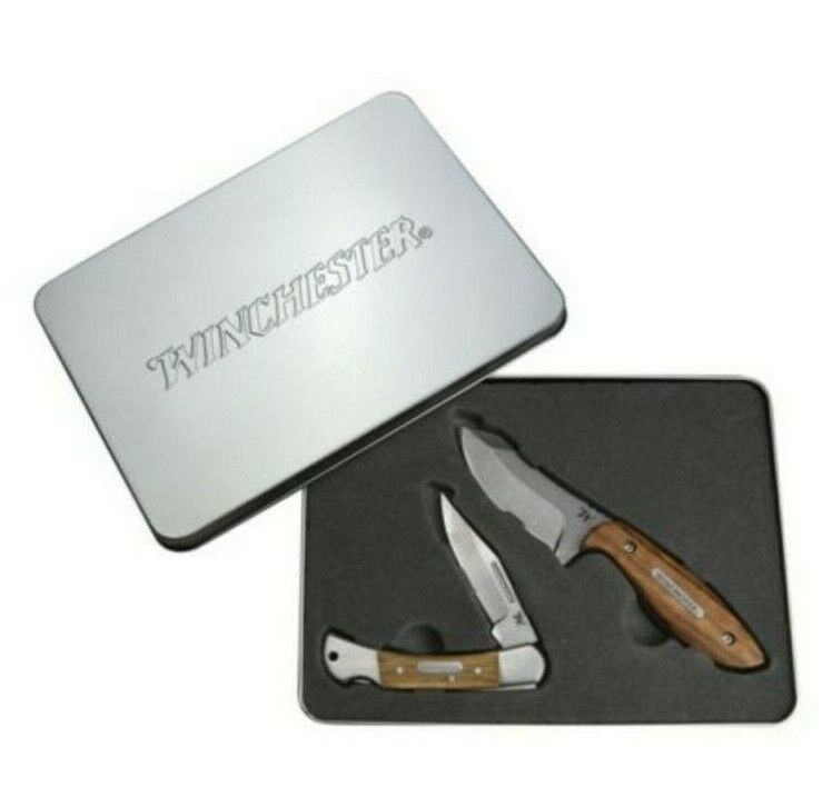 Winchester Barrons & Lasso Folding Knife Gift Tin Set + Includes 2 knives & Tin