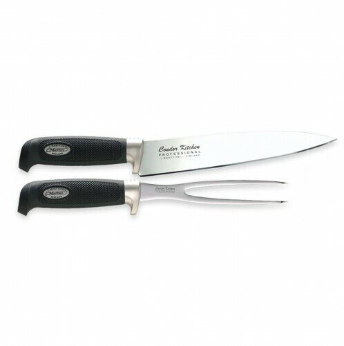Marttiini CKP Roast and Fish set Knife and Fork Combo with Birch Handle Black