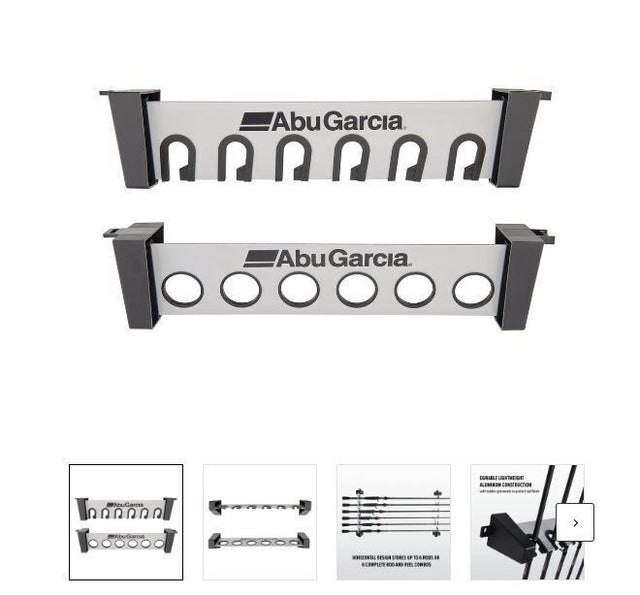 Abu Garcia Horizontal Rod Rack / Holder Silver 6 Rods 1546018 + Free Postage