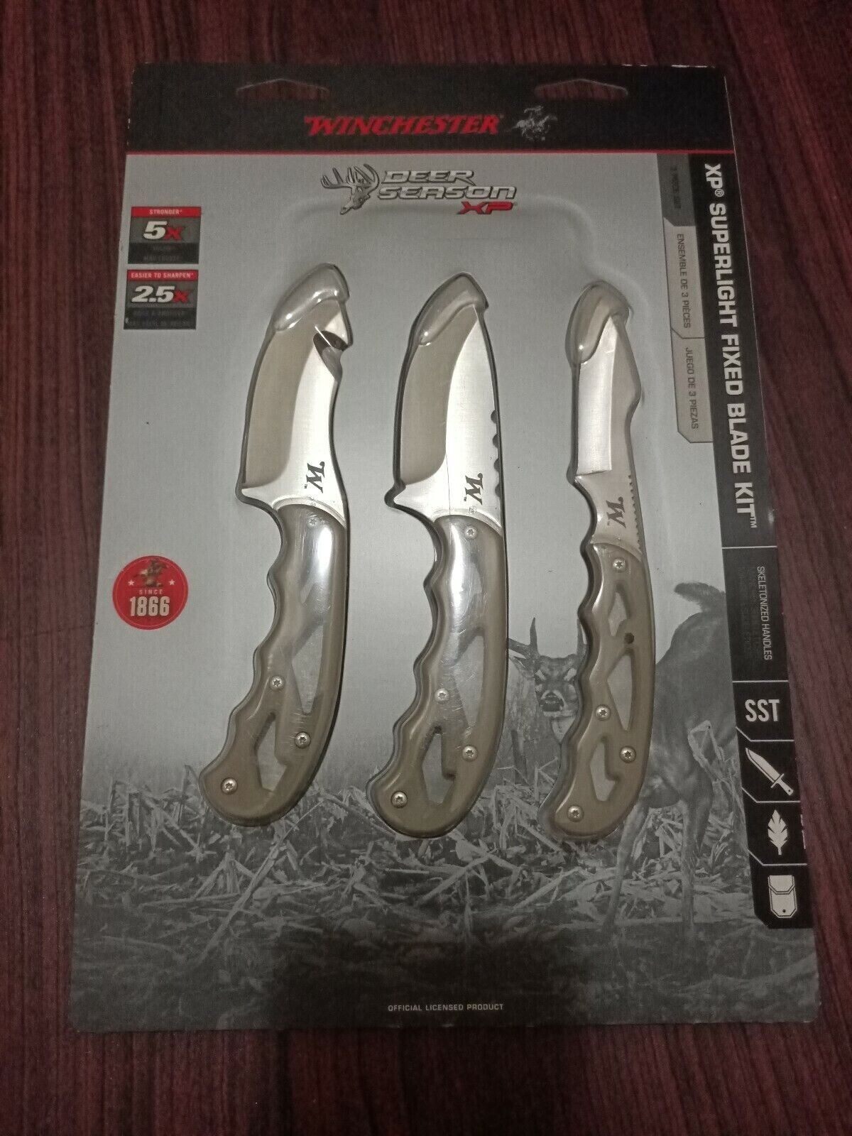 Winchester 3 Pieces XP Superlight Knife Set Full Tang Fixed Blade kit 3757