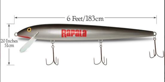 Rapala 6 Foot Giant Silver Hard Body Lure - LIMITED EDITION