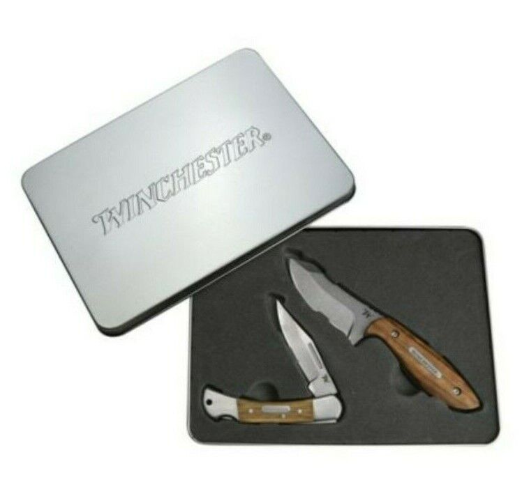 Winchester Barrons & Lasso Folding Knife Gift Tin Set + Includes 2 knives & Tin