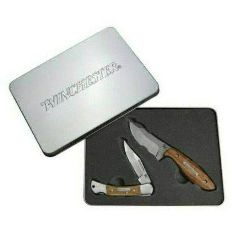 Winchester Barrons & Lasso Folding Knife Gift Tin Set + Includes 2 knives & Tin