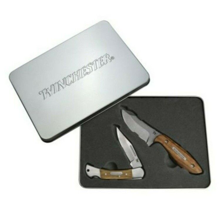 Winchester Barrons & Lasso Folding Knife Gift Tin Set + Includes 2 knives & Tin