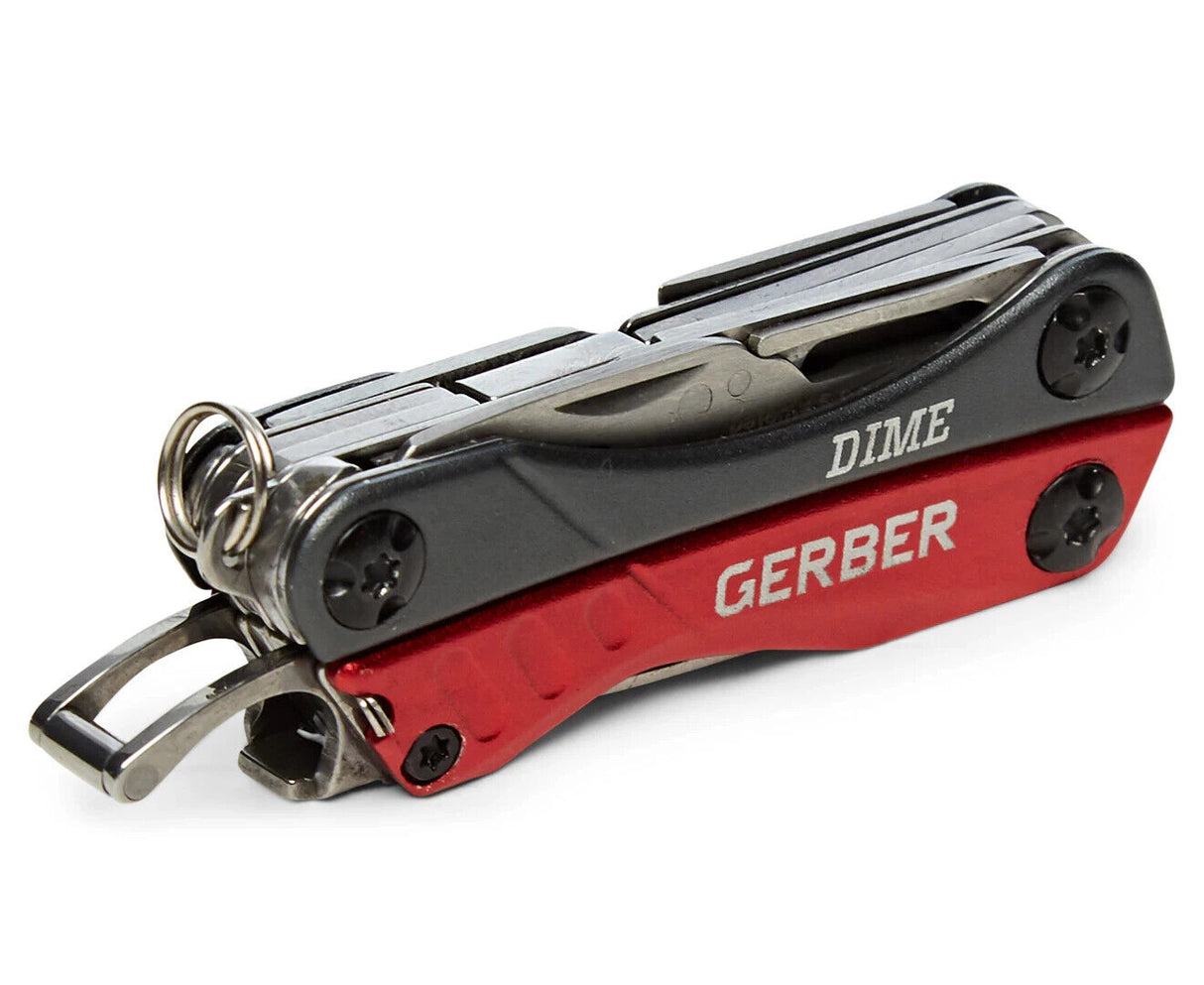 Gerber Dime Multi-Tool - Red/Multi - 12-tool multi-plier