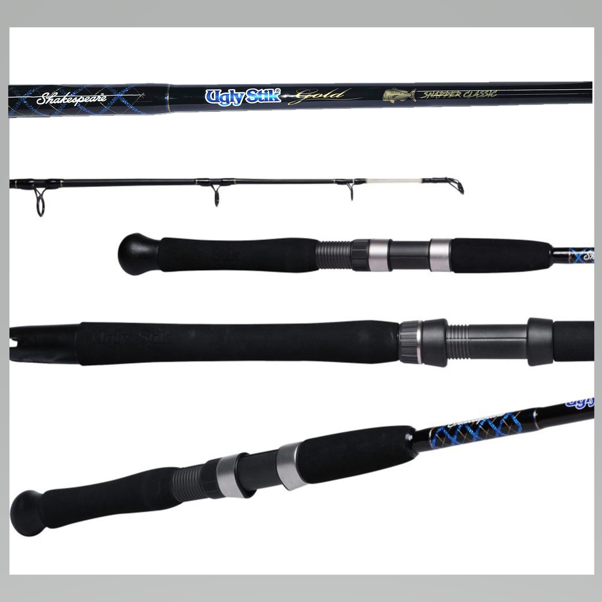 shakespeare ugly stik elite salmon steelhead 2-piece spinning rods Carbon Rod durable tackle built to provide ten whopper fish pics for every one of some dandy holding a fancy rod and a fingerling Uglistick Elite Salmon Steelhead rod