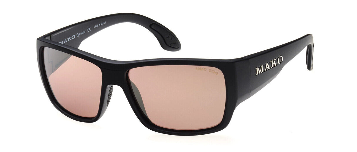Mako COVERT MATT BLACK Glass Sunglasses Polarised MO1 G3H9 Copper Mirror