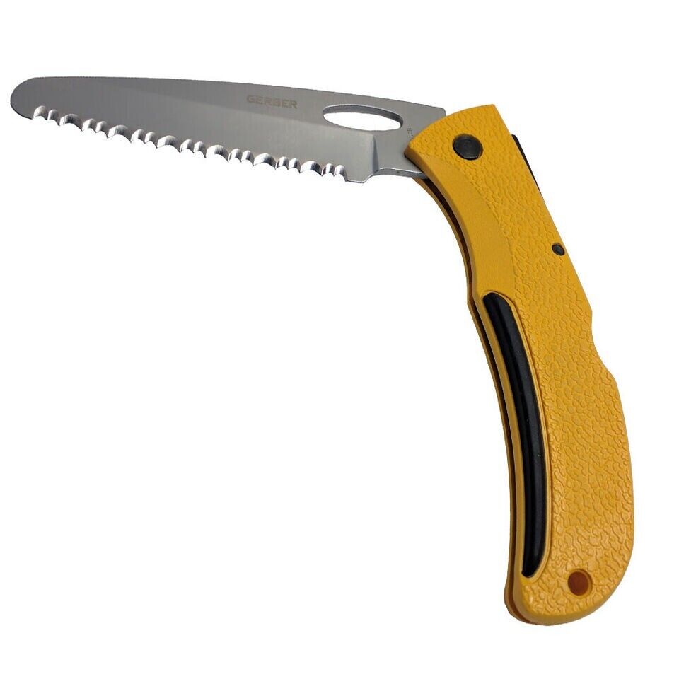 Gerber EZ Out Rescue Knife Yellow Full Serration Blunt Tip Hunting Blade Gr9718