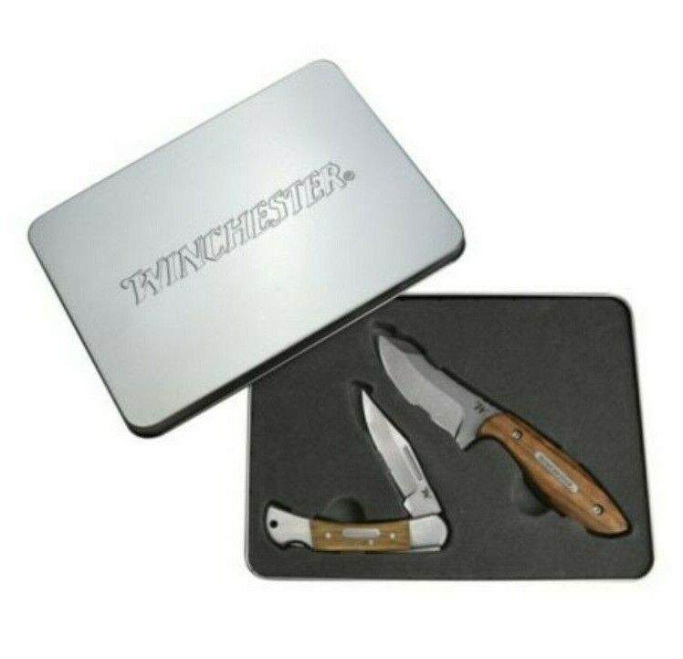 Winchester Barrons & Lasso Folding Knife Gift Tin Set + Includes 2 knives & Tin