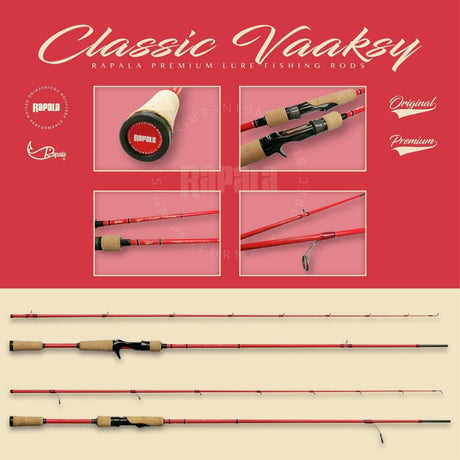 Rapala Vaaksy 6'6" 2 Piece 3.5-14g CVC662ML Casting Overhead Fishing Rod