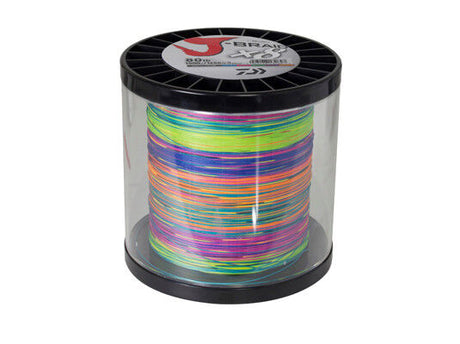 J-Braid PE Line Super 8 Multi colour BRAID 40LB 0.32mm 1500 m 1650 Yds