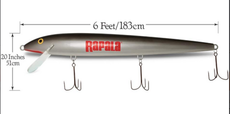 Rapala 6 Foot Giant Silver Hard Body Lure - LIMITED EDITION