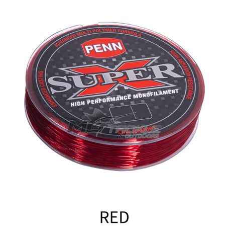 300m 50LB / 22.7 kg Spool of PENN Super X Monofilament Fishing RED Mono Line