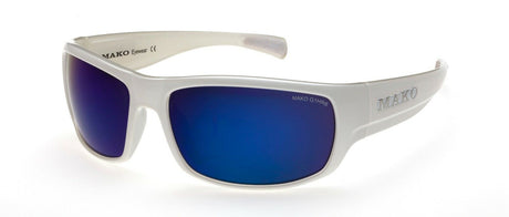 Mako ESCAPE - Blue Glass Mirror Sunglasses White Frame Polarised 9581 M88 G1HR6