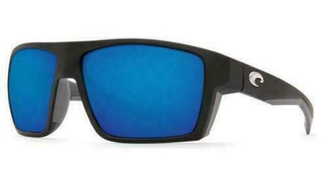 Costa Del Mar BLOKE Matte Black Blue Mirror Sunglasses 580G Glass BLK 124 OBMGLP