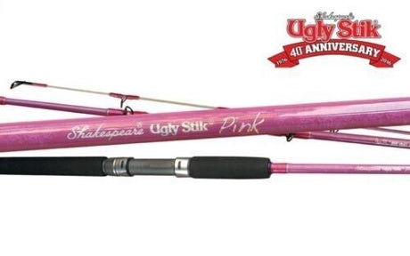 Ugly Stik PINK Spin Fishing Rod - 6' 6-10 kg 1 Piece - USPI-601MH + Free Post