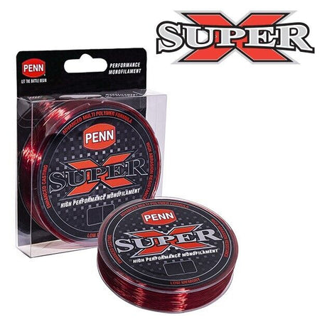 300m 50LB / 22.7 kg Spool of PENN Super X Monofilament Fishing RED Mono Line