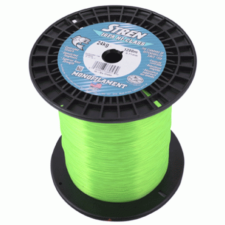 Stren IGFA HiVis GREEN 1200m Monofilament Line Bulk Spool 10k 20Lb 0.44m